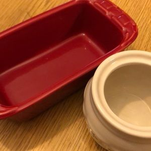 Longaberger mini loaf,sugar bowl/lid  made USA